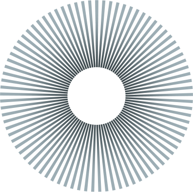Decorative rotating radial burst